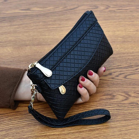 Women Wallet Clutch Plaid Zipper Organizer Purse Long Key Coin Bag Casual Female Wallet Ladies Leather Money Bag